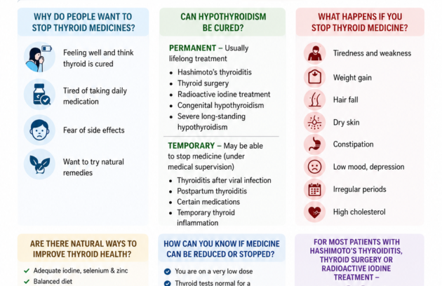 Can I stop thyroid medicines safely? Expert thyroid treatment advice by Dr. Moxit Shah, Endocrinologist in Ahmedabad.