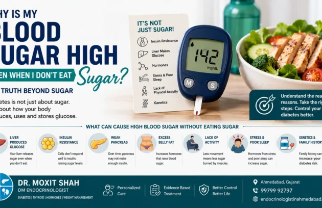 Why blood sugar can be high even without eating sugar explained by Dr Moxit Shah”