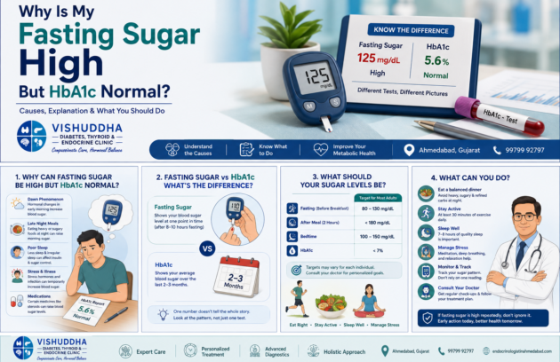 High fasting sugar but normal HbA1c explained by Dr Moxit Shah