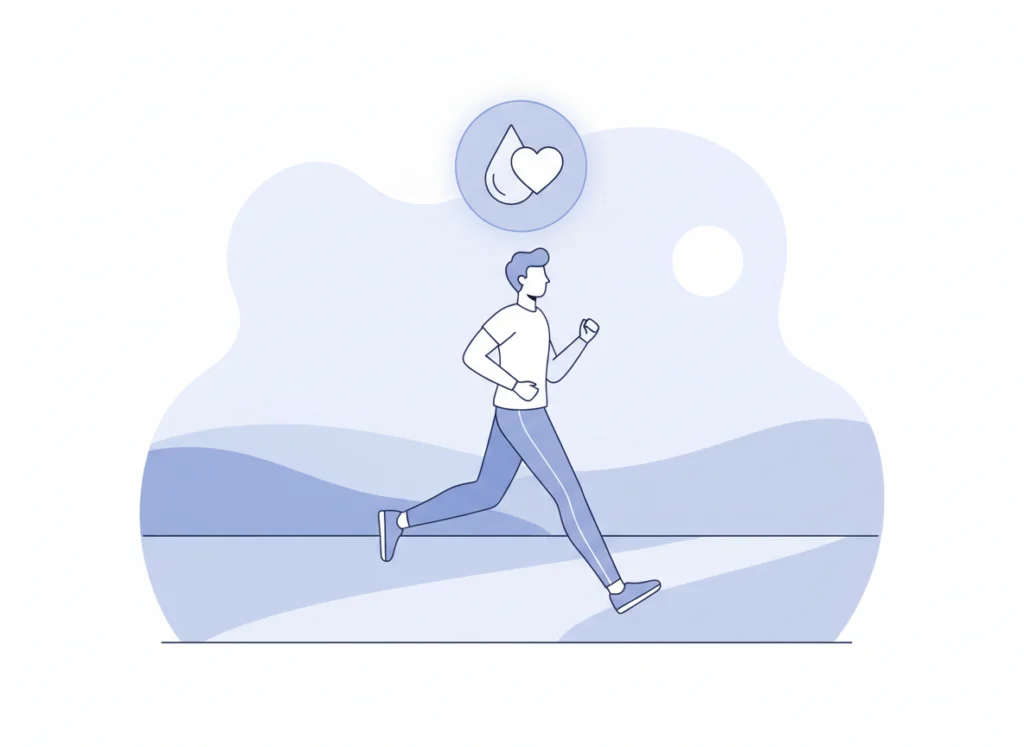 Illustration of exercise helping control blood sugar in diabetes