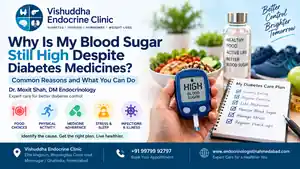 Why blood sugar can remain high despite diabetes medicines, with glucose monitoring, healthy eating and diabetes care guidance from Dr. Moxit Shah.