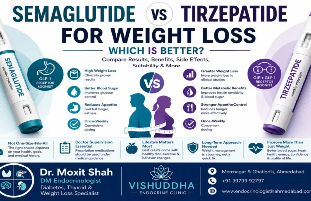 Semaglutide vs tirzepatide for weight loss explained by Dr. Moxit Shah