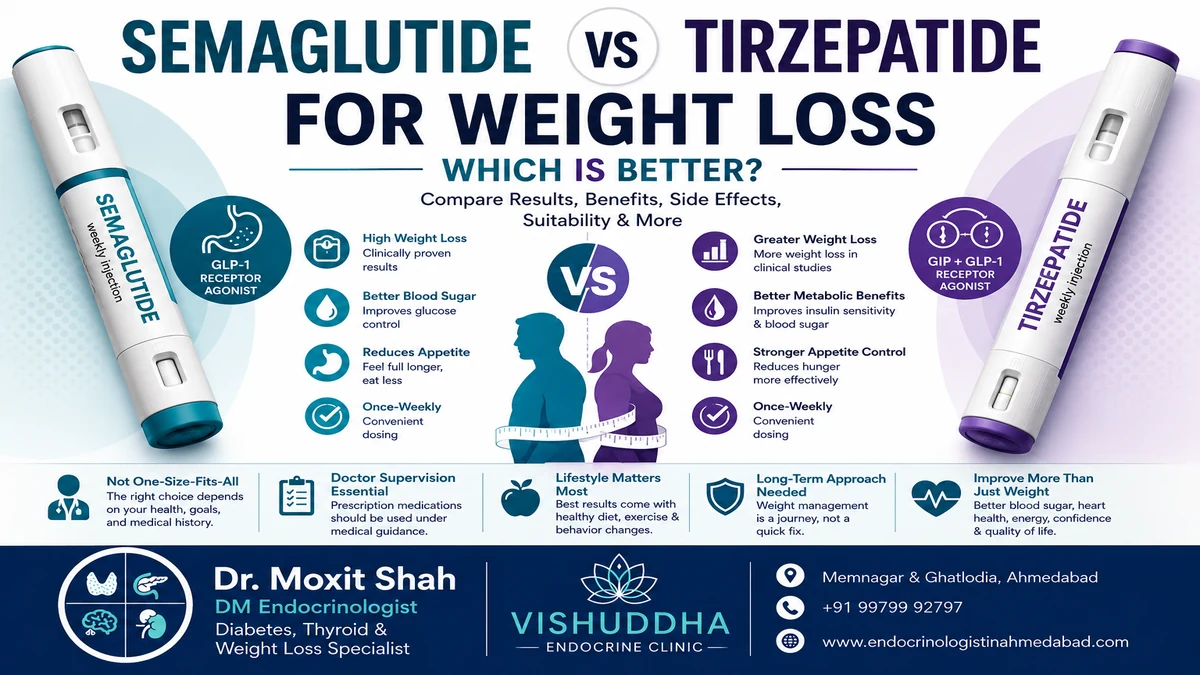 Semaglutide vs tirzepatide for weight loss explained by Dr. Moxit Shah
