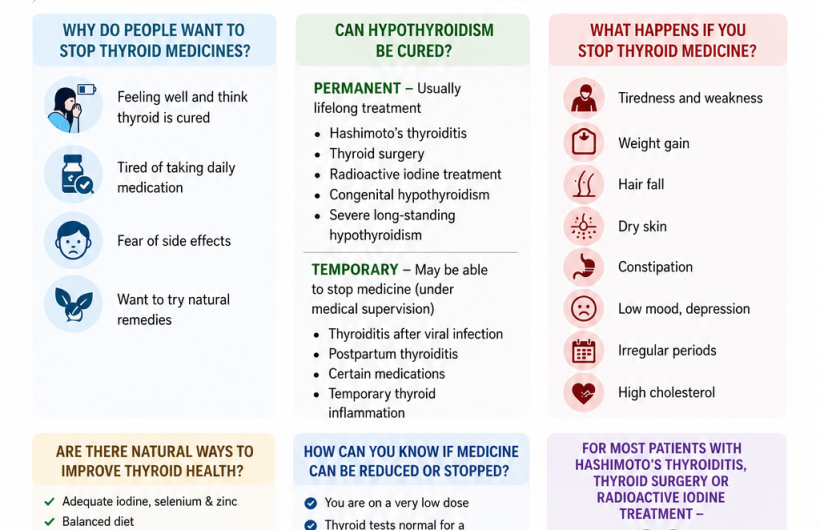 Can I stop thyroid medicines safely? Expert thyroid treatment advice by Dr. Moxit Shah, Endocrinologist in Ahmedabad.