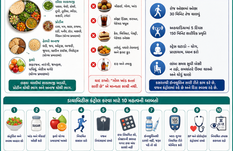 how to control diabetes gujarati